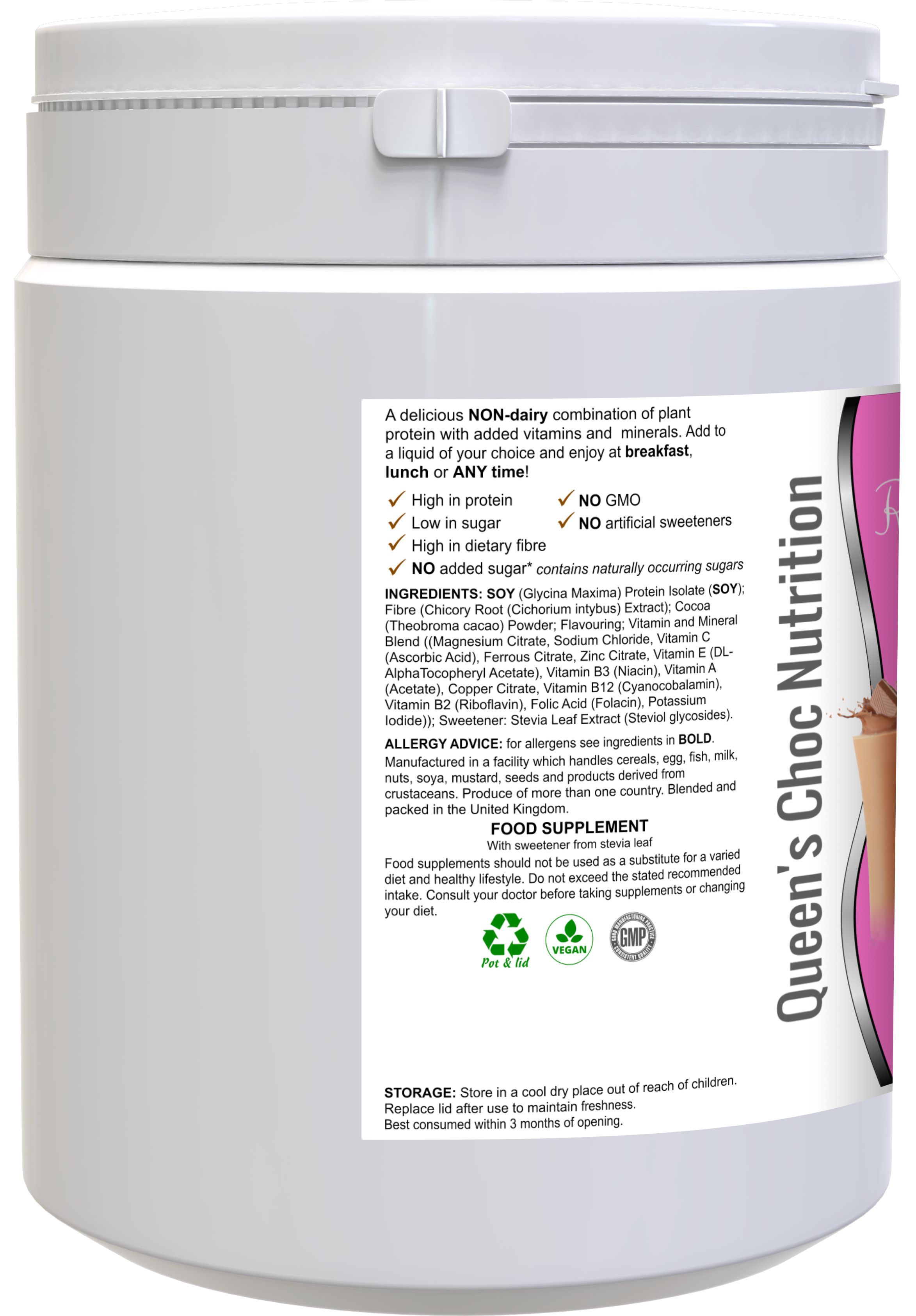 Queens chocolate nutrition shake