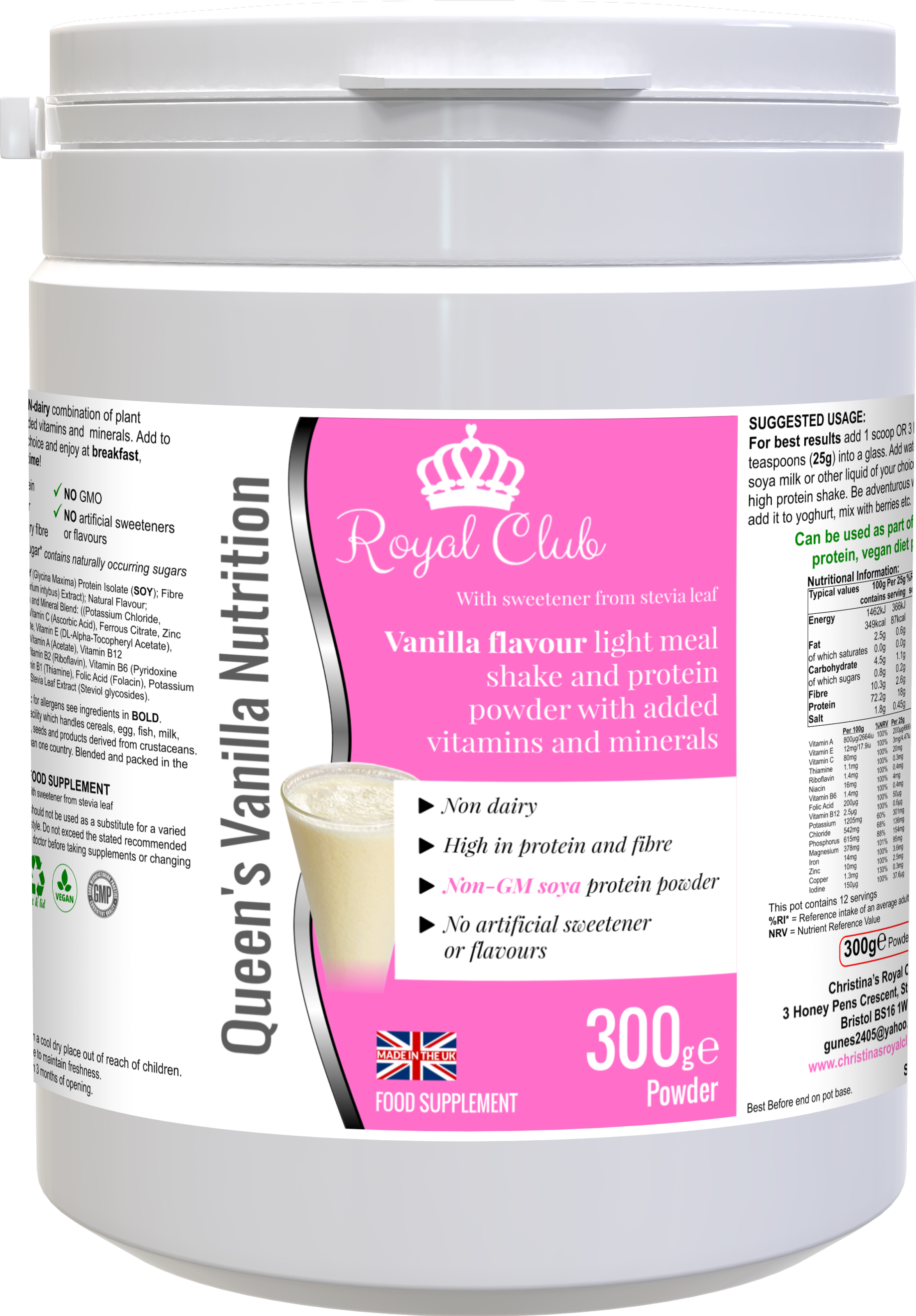 Queens vanilla nutrition shake