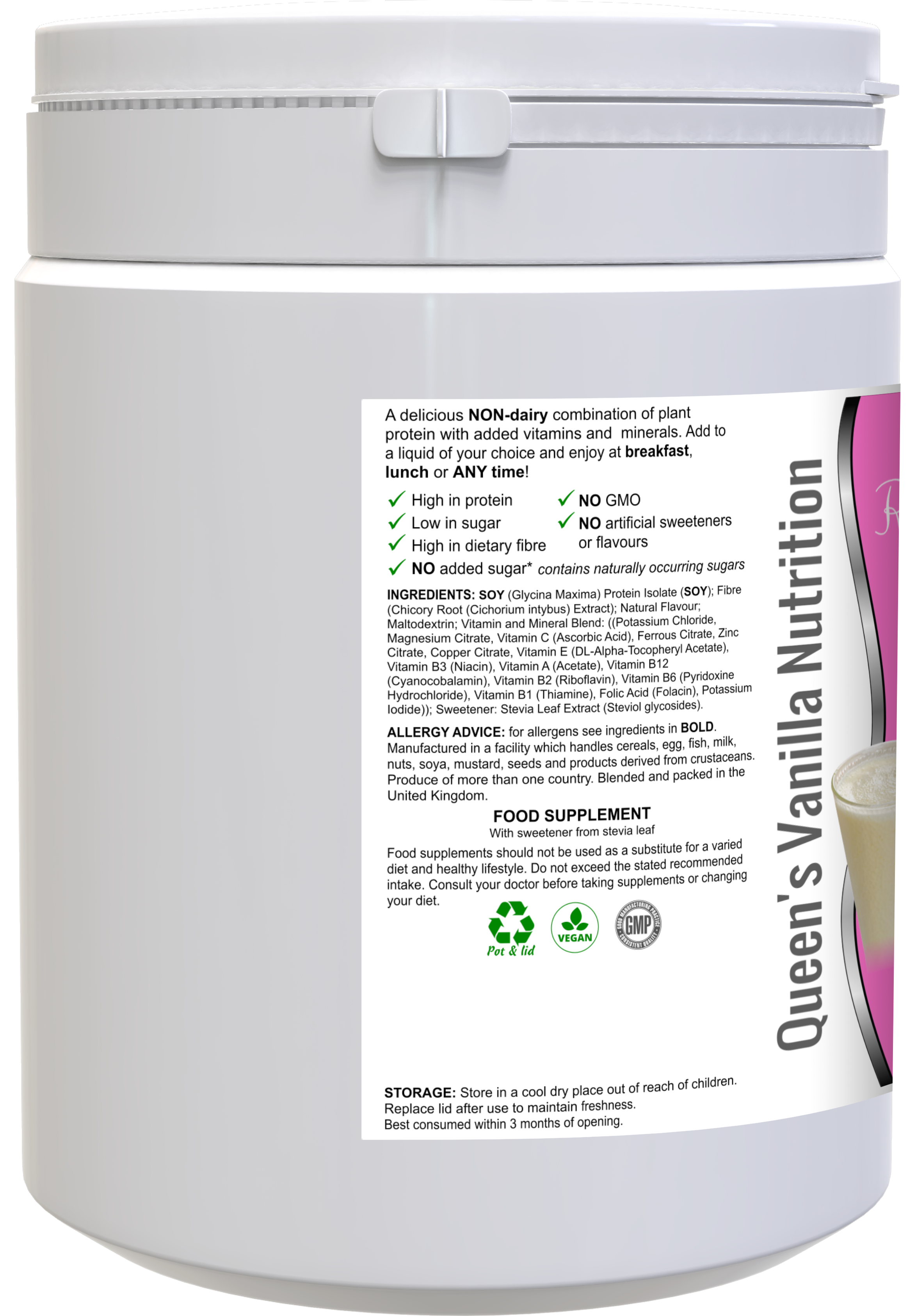 Queens vanilla nutrition shake